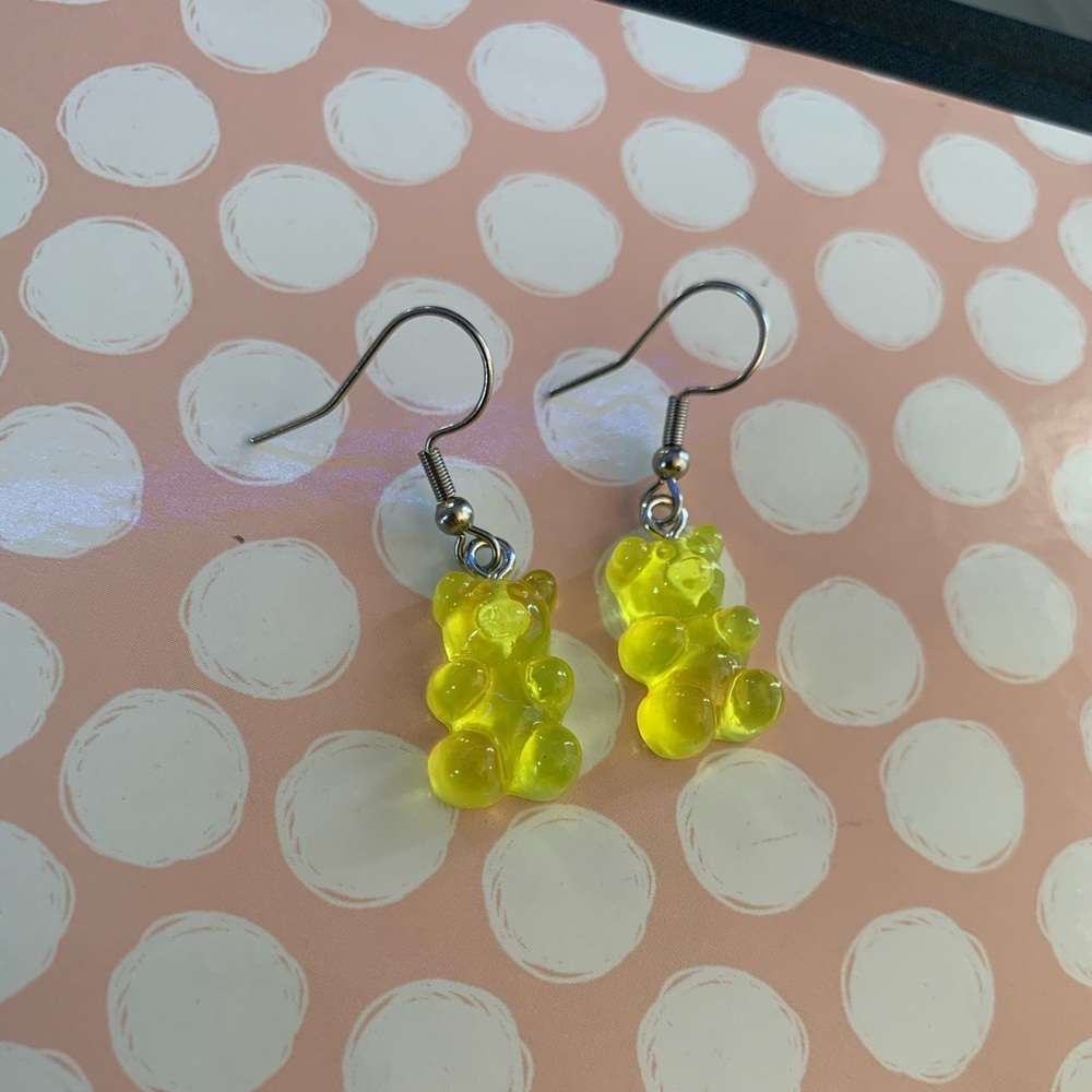 Yellow gummy bear earrings